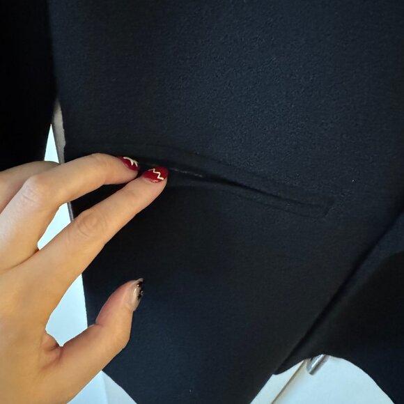 VINTAGE TALBOTS BLACK DOUBLE BREASTED BLAZER MADE IN USA 100% WOOL - Picture 6 of 10